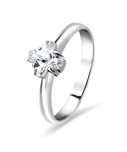 Plus Shaped CZ Silver Rings SCR-8-05